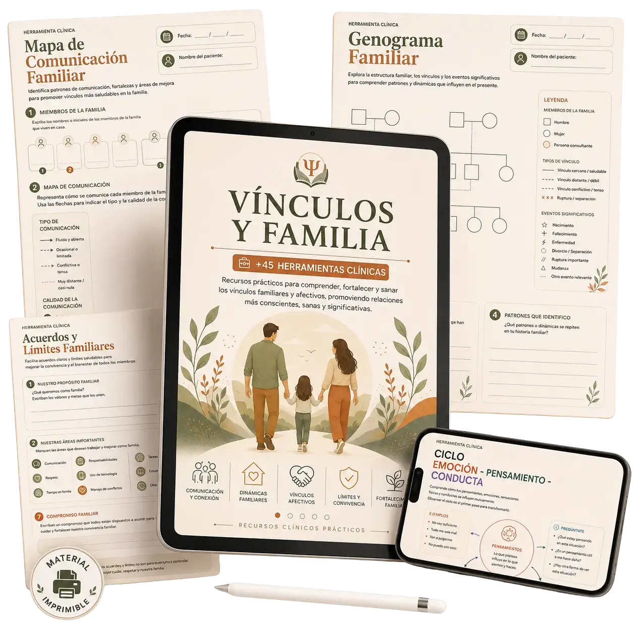 Materiales del módulo Vínculos y familia