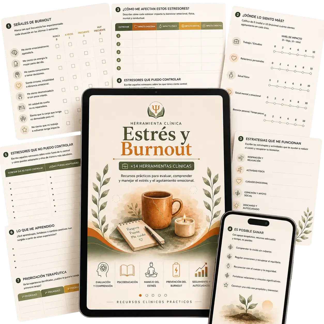 Materiales del módulo Estrés y burnout